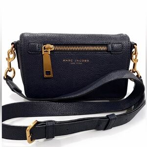 Marc Jacobs Navy Leather Crossbody Bag with Gold Accents